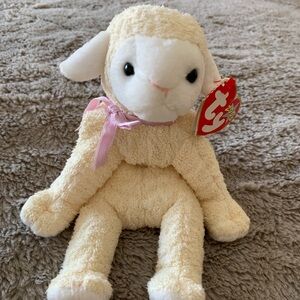 Ty Beanie Baby Fleecie Lamb with Pink Bow